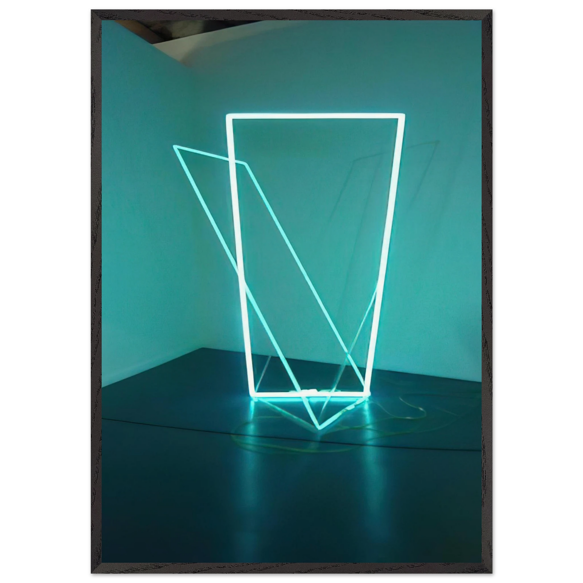 Neon dans lespace - 1963 - Francois Morellet 70x100 cm / 28x40 inches Framed Art Print – Black Wooden Frame
