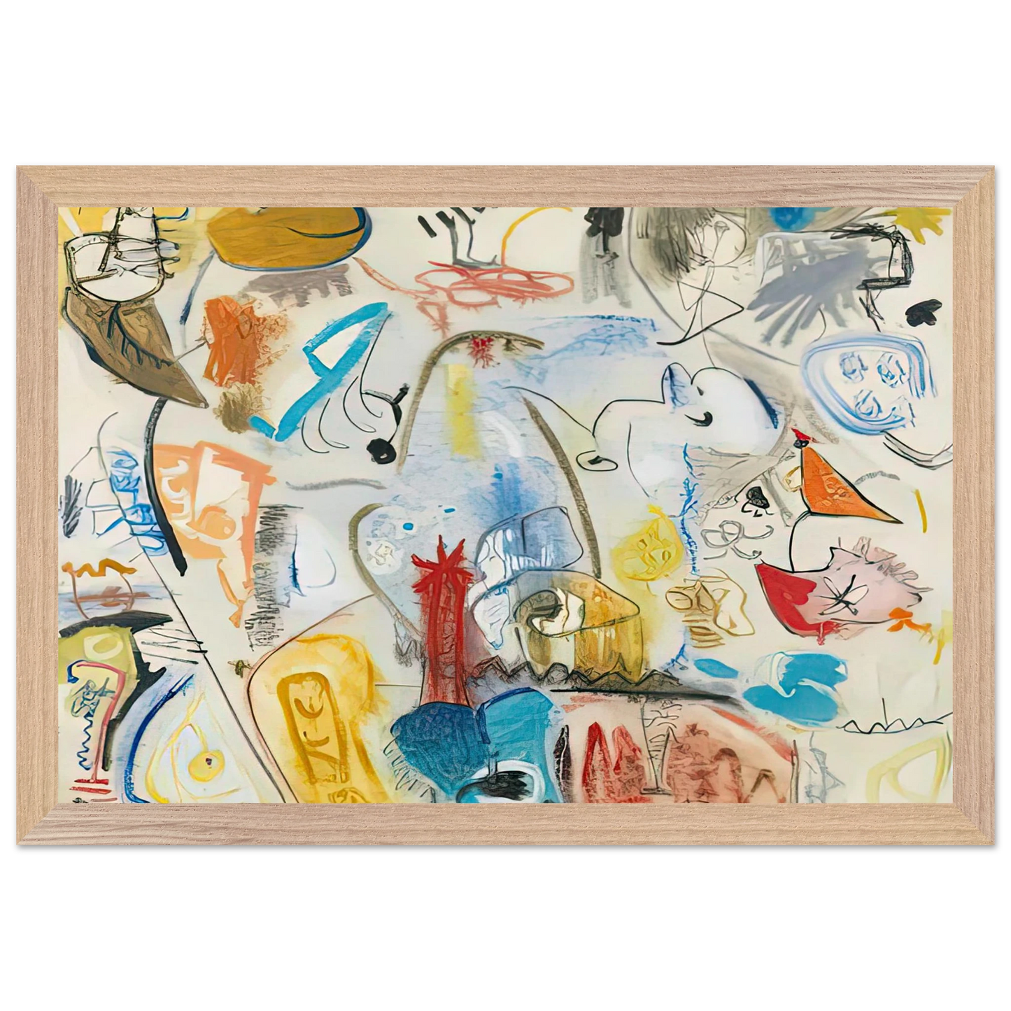 Helen Frankenthaler - Circus Landscape, 1951- Wall Art - 30x40 cm / 12x16 inches - Premium Wooden Framed Poster With Fine Art Paper - Wood frame