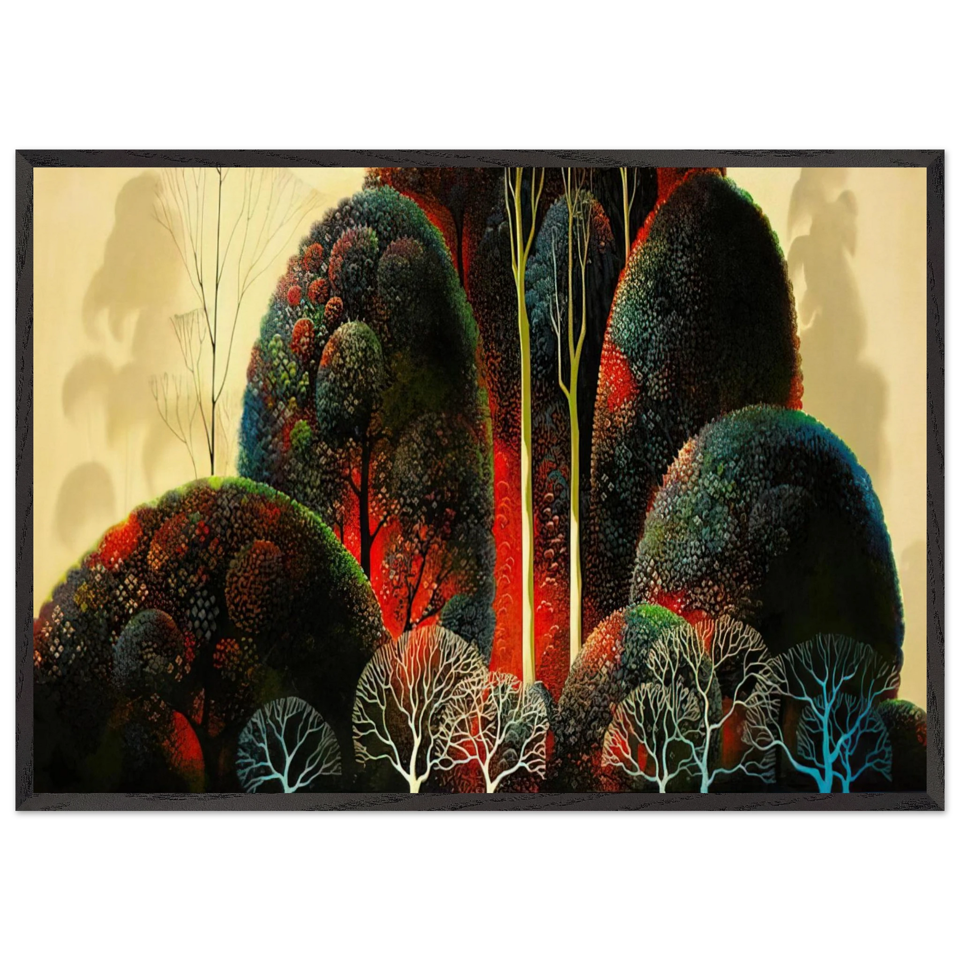 California Orchid - Eyvind Earle Framed Art Print – Black Wooden Frame - Default Title - -Framed Art Print