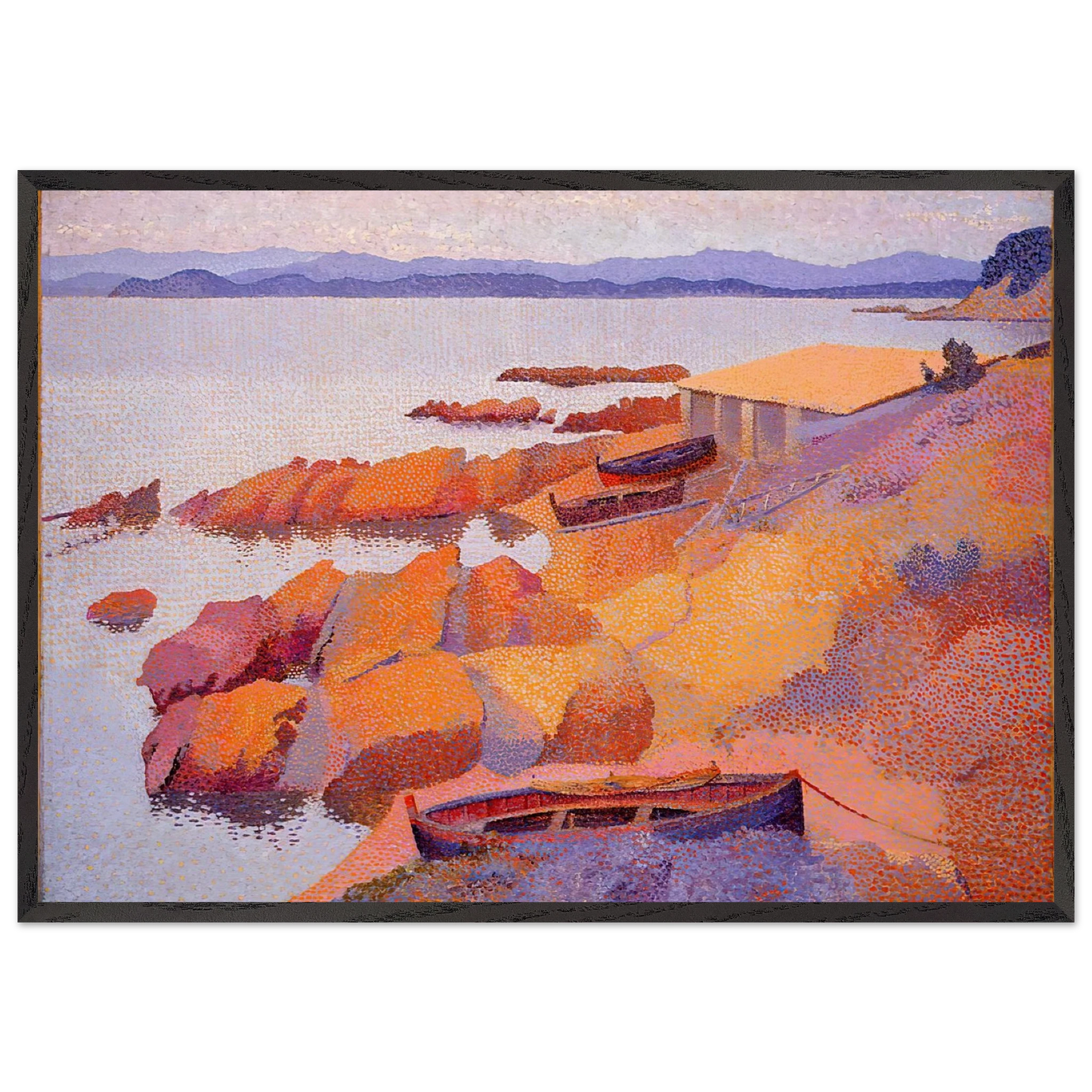 Coast Near Antibes - Henri-Edmond Cross Framed Art Print – Black Wooden Frame - Default Title - -Framed Art Print