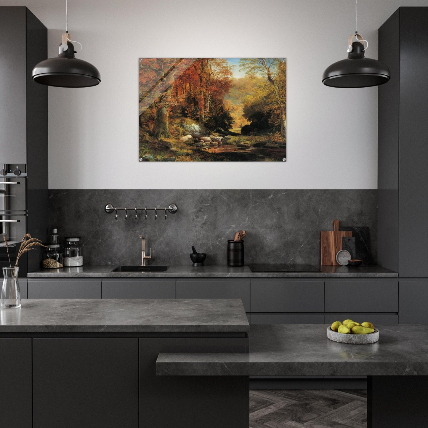 Cresheim Glen, Wissahickon, Autumn - Thomas Moran Acrylic Print - 70x100 cm / 28x40″ inches | Thomas Moran Wall Art | Thomas Moran Prints