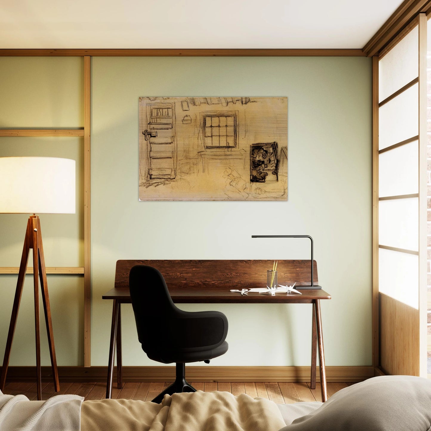 Studies of the Interior of a Cottage, and a Sketch of The Potato Eaters - Vincent van Gogh Brushed Aluminum Print - 70x100 cm / 28x40 inches | Vincent van Gogh Aluminum Print | Vincent van Gogh Prints