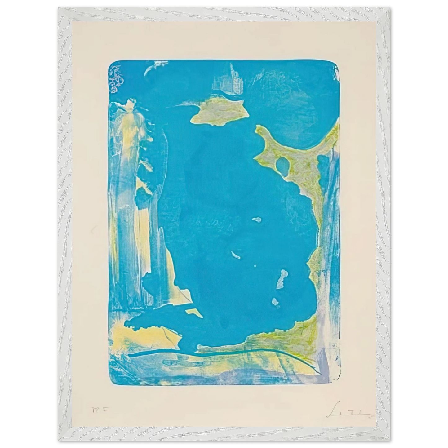 Helen Frankenthaler - Reflections IV - 1995 Wall art - A3 (29.7 x 42  cm) - Premium Wooden Framed Poster With Fine Art Paper - Wood frame