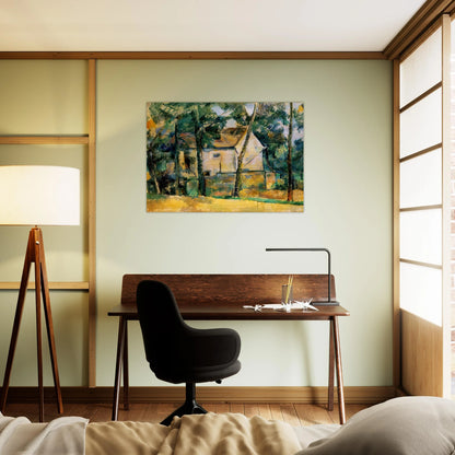 House and Trees - Paul Cézanne Brushed Aluminum Print - 70x100 cm / 28x40 inches | Paul Cézanne Aluminum Print | Paul Cézanne Prints