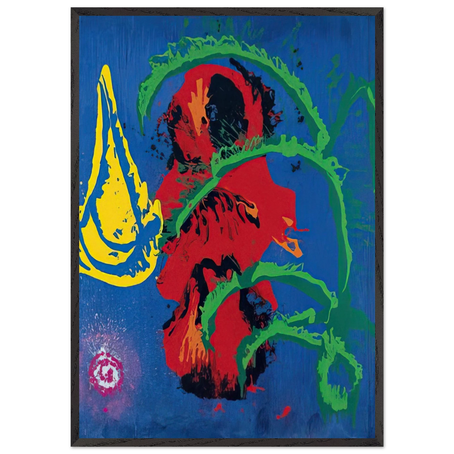 Yellow Boat 7898 - 1998 - John Hoyland Framed Art Print – Black Wooden Frame - Default Title - -Framed Art Print