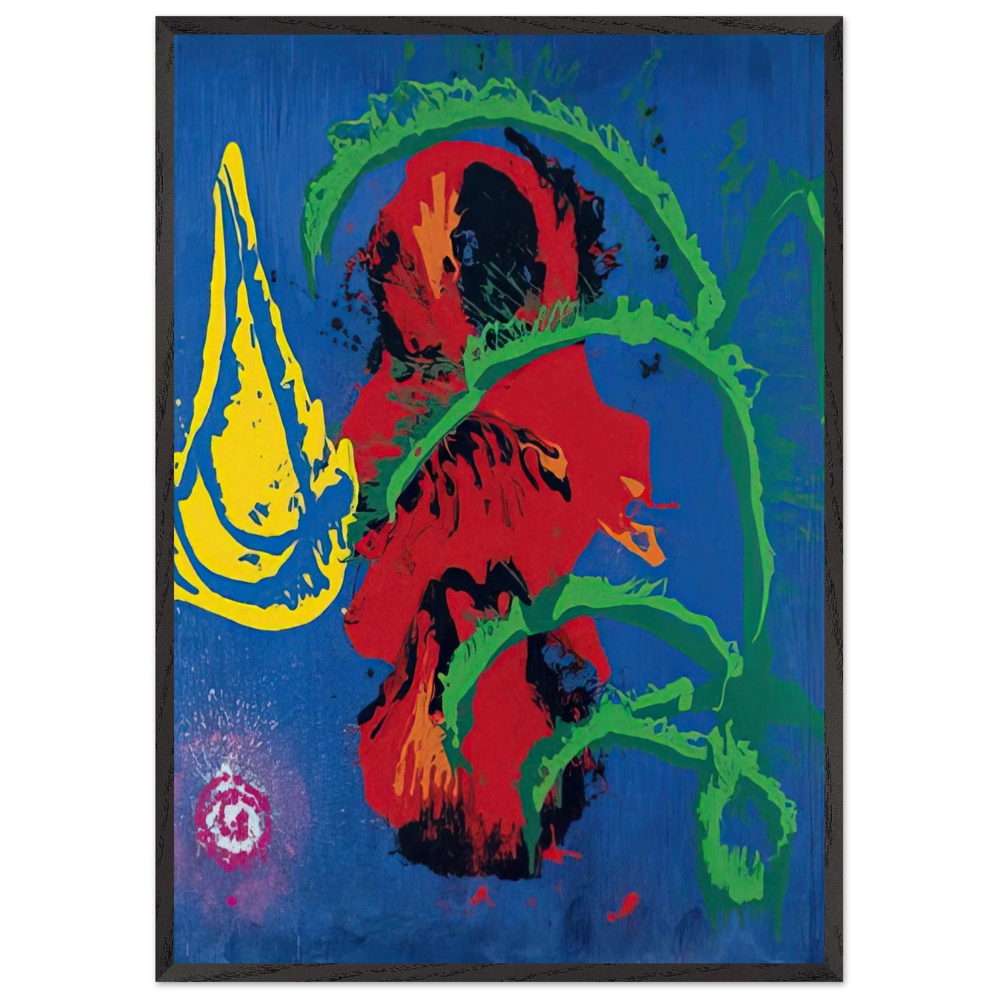 Yellow Boat 7898 - 1998 - John Hoyland Framed Art Print – Black Wooden Frame - Default Title - -Framed Art Print