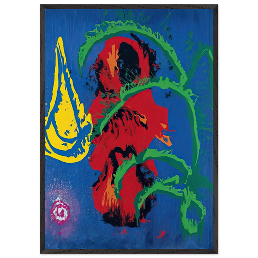 Yellow Boat 7898 - 1998 - John Hoyland Framed Art Print – Black Wooden Frame - Default Title - -Framed Art Print