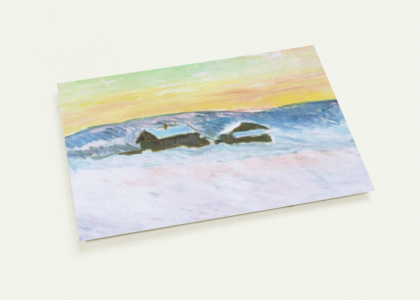 Paysage of Norway, the Blue Houses By claude monet Pack of 10 Post Cards | claude monet Post Cards | A6 (10.5 x 14.8 cm) - 4.1 x 5.8 inches