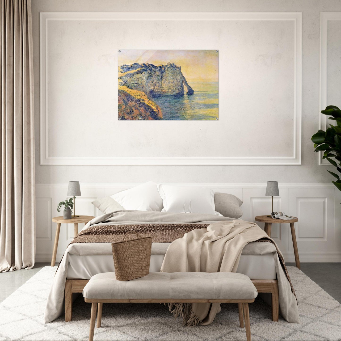 Cliffs of the Porte d'Aval - claude monet Acrylic Print - 70x100 cm / 28x40″ inches