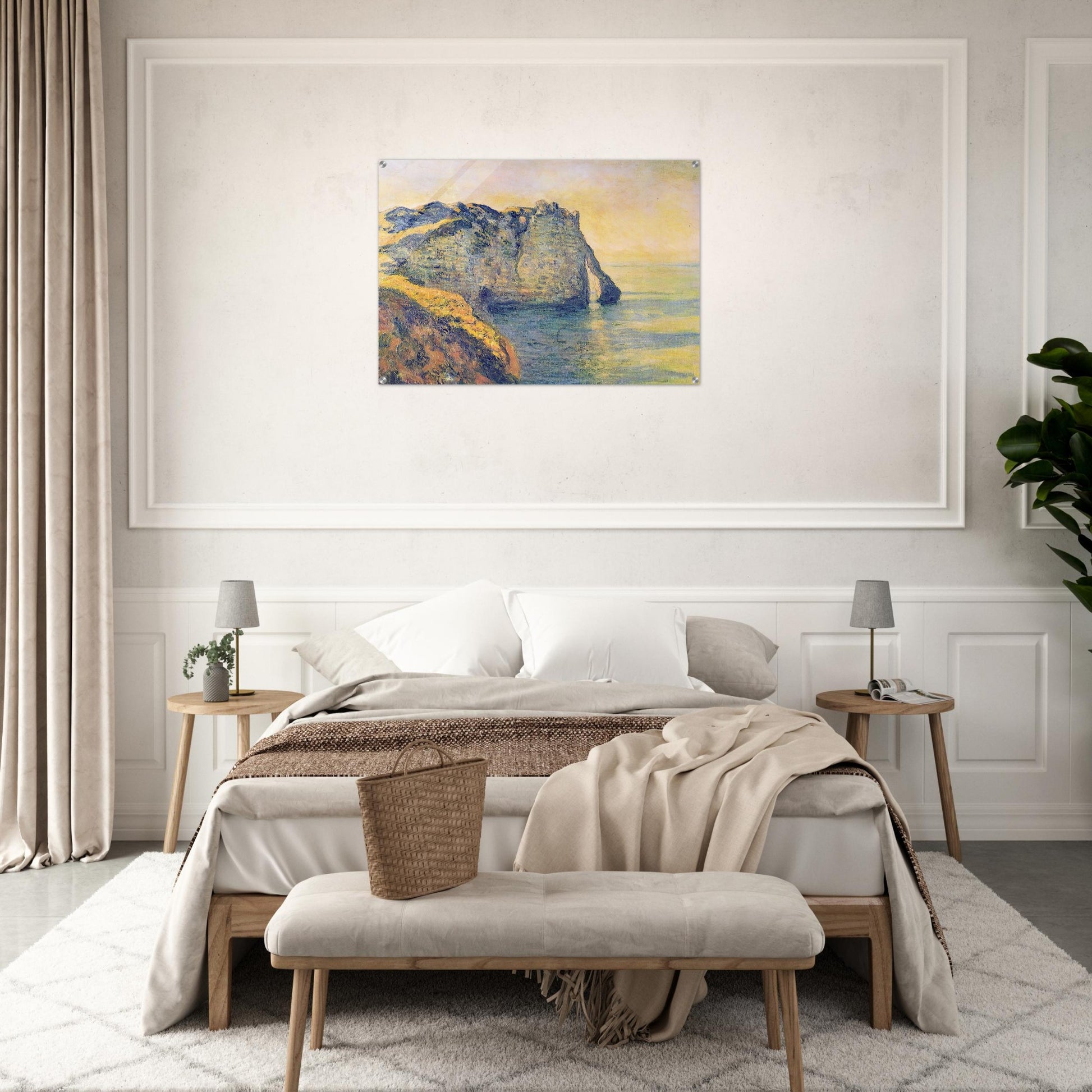 Cliffs of the Porte d'Aval - claude monet Acrylic Print - 70x100 cm / 28x40″ inches