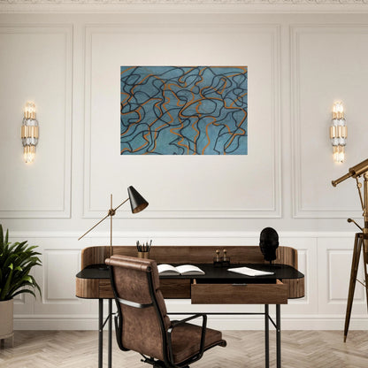Letter About Rocks #3, Blue Ground - 2010 - Brice Marden Brushed Aluminum Print - 70x100 cm / 28x40 inches | Brice Marden Aluminum Print | Brice Marden Prints