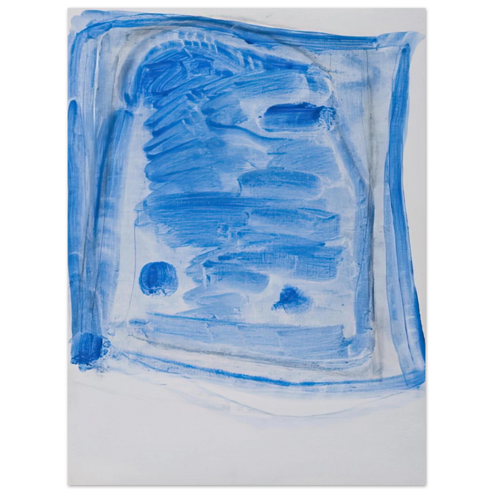 Ralston Crawford - Sketchy Cobaltic Blue Flag - 2009  75x100 cm / 30x40inches Fine Art Poster