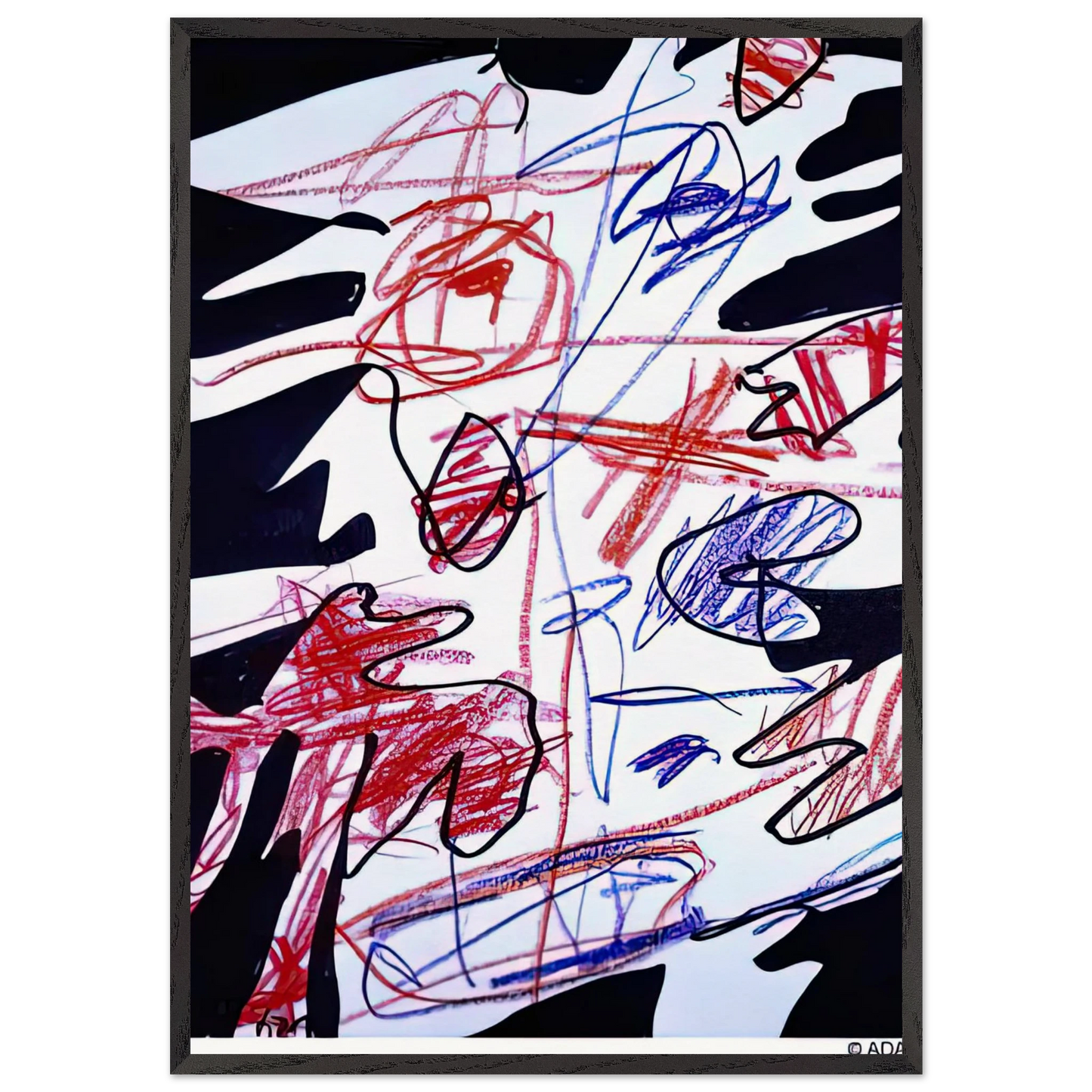 ACTIVATION XLVII - Jean Dubuffet Framed Art Print – Black Wooden Frame - Default Title - -Framed Art Print