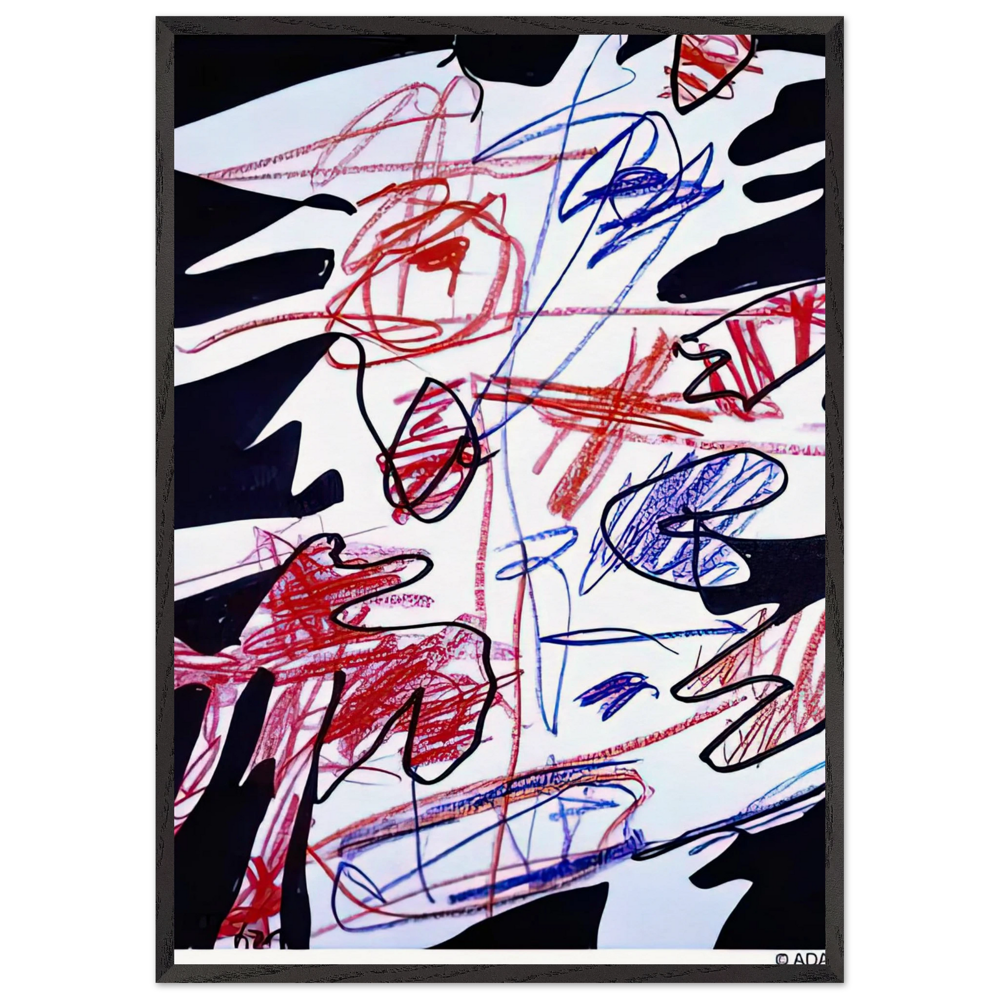 ACTIVATION XLVII - Jean Dubuffet Framed Art Print – Black Wooden Frame - Default Title - -Framed Art Print