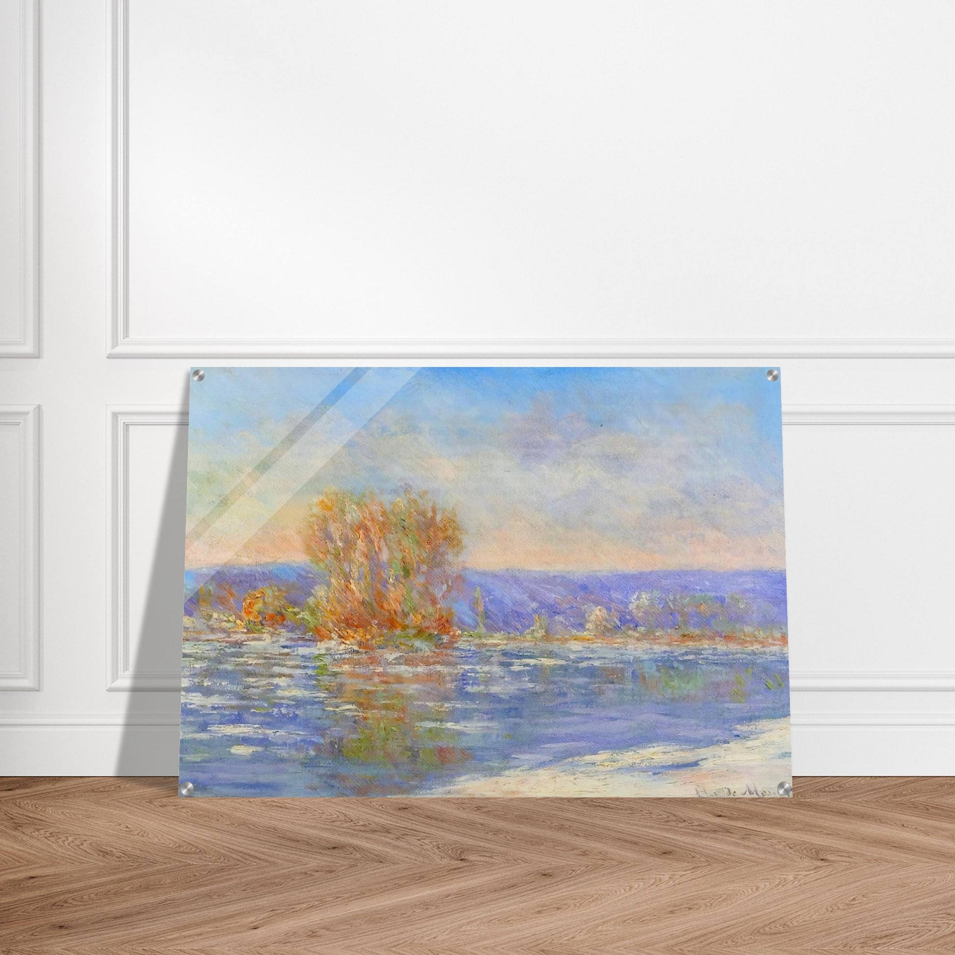Floating Ice near Bennecourt - claude monet Acrylic Print - 70x100 cm / 28x40″ inches