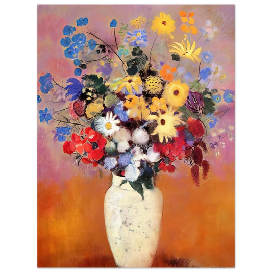 Odilon Redon - WHITE VASE WITH FLOWERS 1916 Fine Art Poster - Default Title