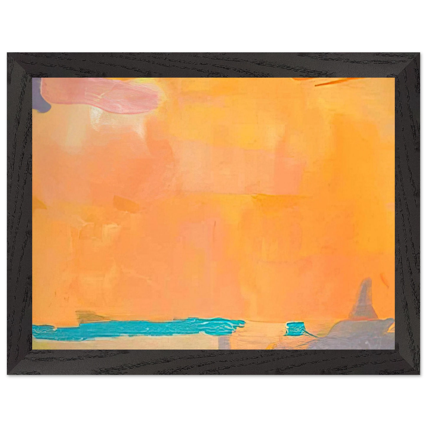 Helen Frankenthaler - Royal Fireworks - 1975 Wall art - 28x43  cm / XL (11x17 inches) - Premium Wooden Framed Poster With Fine Art Paper - Black frame