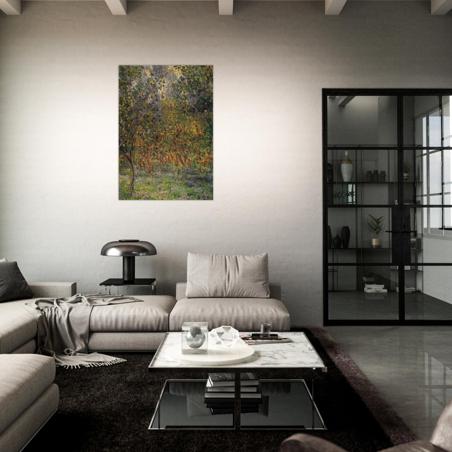 Under the Lemon Trees - claude monet Brushed Aluminum Print - 70x100 cm / 28x40 inches | claude monet Aluminum Print | claude monet Prints