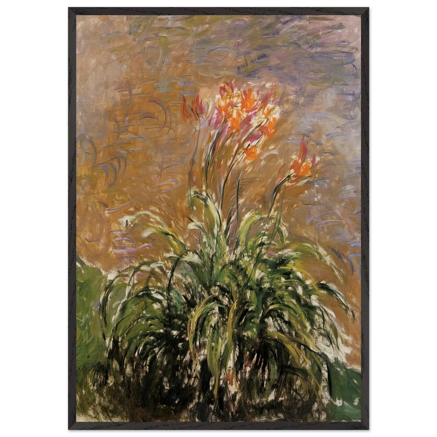 Hamerocallis - claude monet Framed Art Print – Black Wooden Frame - Default Title - -Framed Art Print