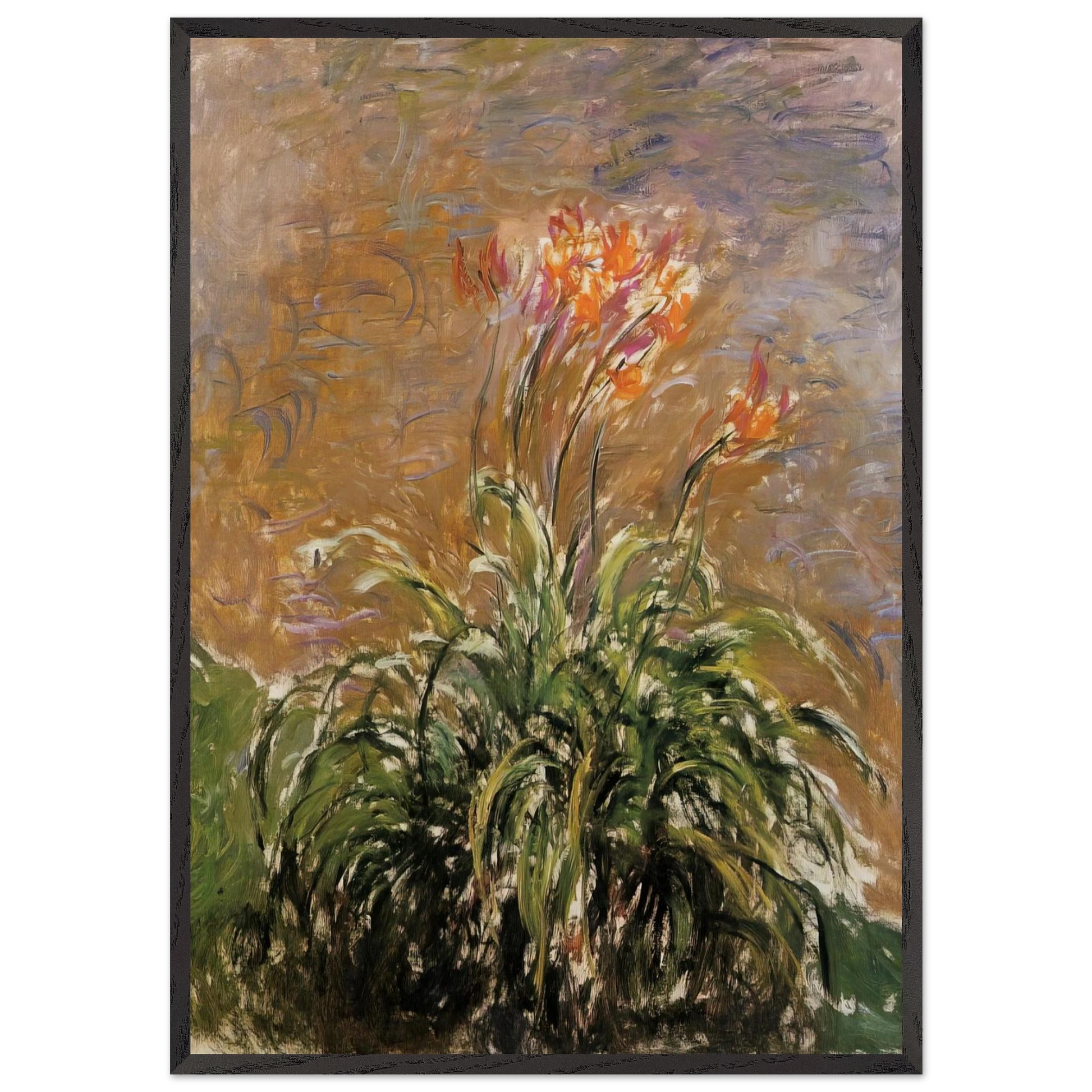 Hamerocallis - claude monet Framed Art Print – Black Wooden Frame - Default Title - -Framed Art Print