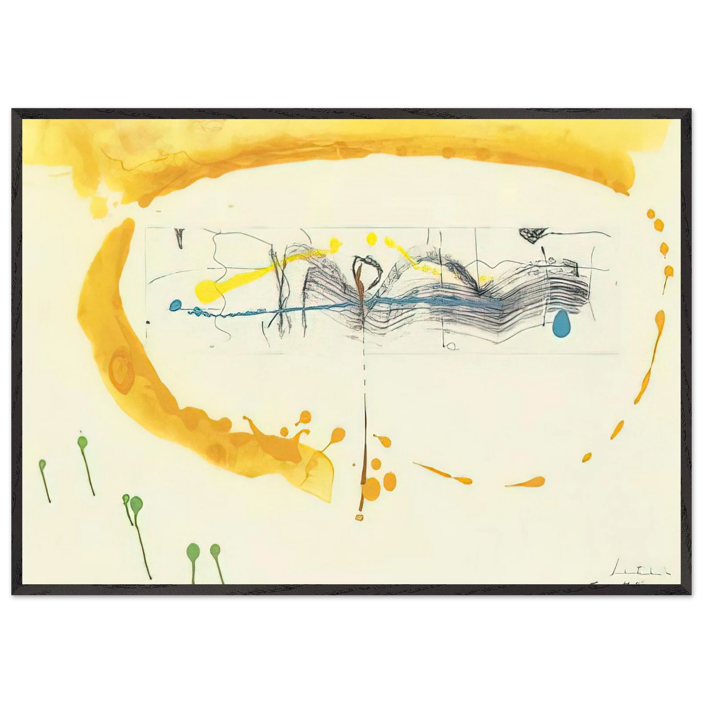 Helen Frankenthaler - Making Music - 2000 Wall art - 21x29.7 cm / 8x12" - Premium Wooden Framed Poster With Fine Art Paper - Black frame