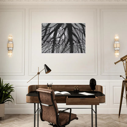 RIPPLED SURFACE - MC Escher Brushed Aluminum Print - 70x100 cm / 28x40 inches | MC Escher Aluminum Print | MC Escher Prints