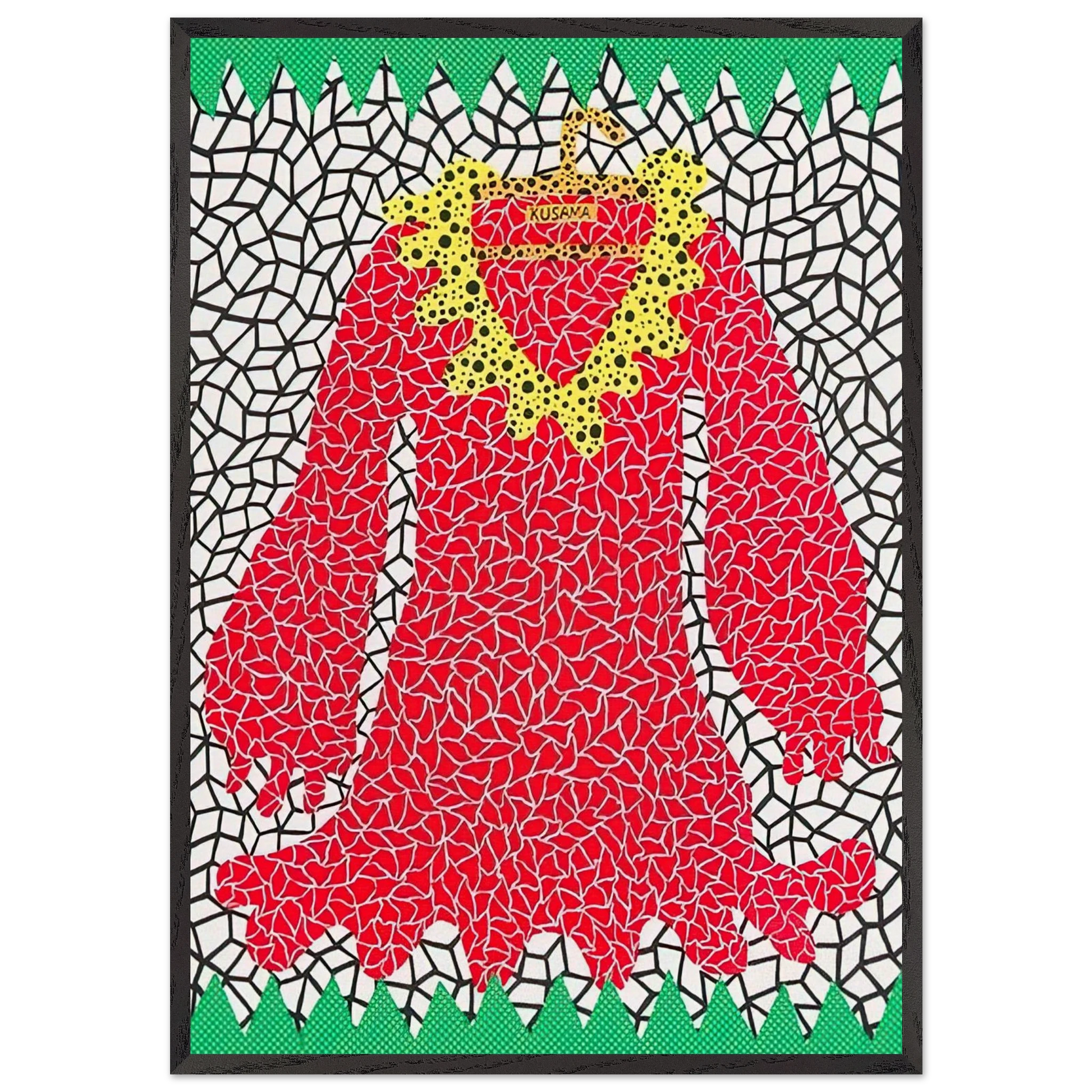 DRESS 1982 - Yayoi Kusama Framed Art Print – Black Wooden Frame - Default Title - -Framed Art Print