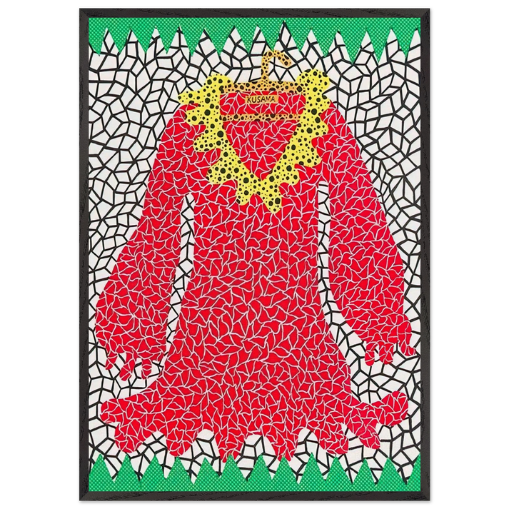 DRESS 1982 - Yayoi Kusama 70x100 cm / 28x40 inches Framed Art Print – Black Wooden Frame