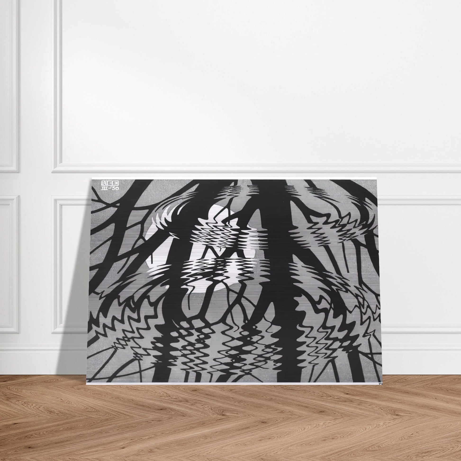 RIPPLED SURFACE - MC Escher Brushed Aluminum Print - 70x100 cm / 28x40 inches | MC Escher Aluminum Print | MC Escher Prints
