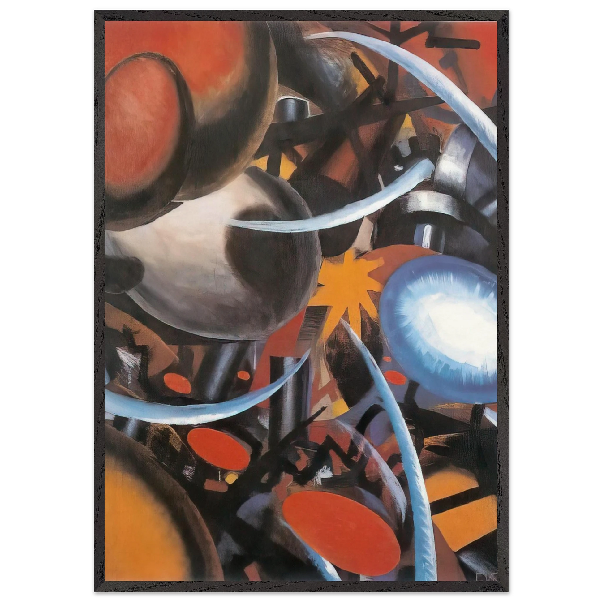 Fucina studio di rumori - 1918 - Julius Evola Framed Art Print – Black Wooden Frame - Default Title - -Framed Art Print