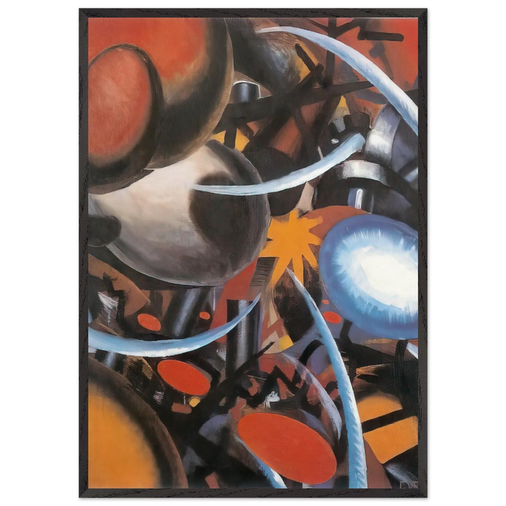 Fucina studio di rumori - 1918 - Julius Evola 70x100 cm / 28x40 inches Framed Art Print – Black Wooden Frame