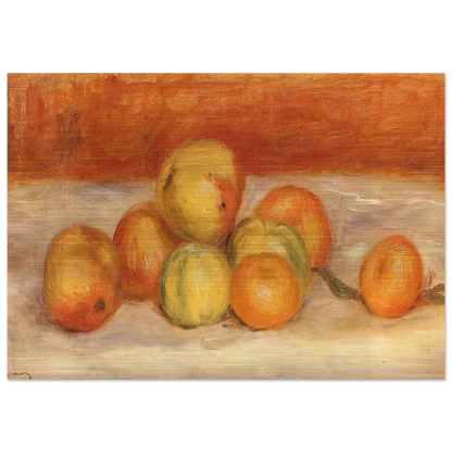 Apples and Manderines - Pierre-Auguste Renoir Brushed Aluminum Print - 70x100 cm / 28x40 inches | Pierre-Auguste Renoir Aluminum Print | Pierre-Auguste Renoir Prints