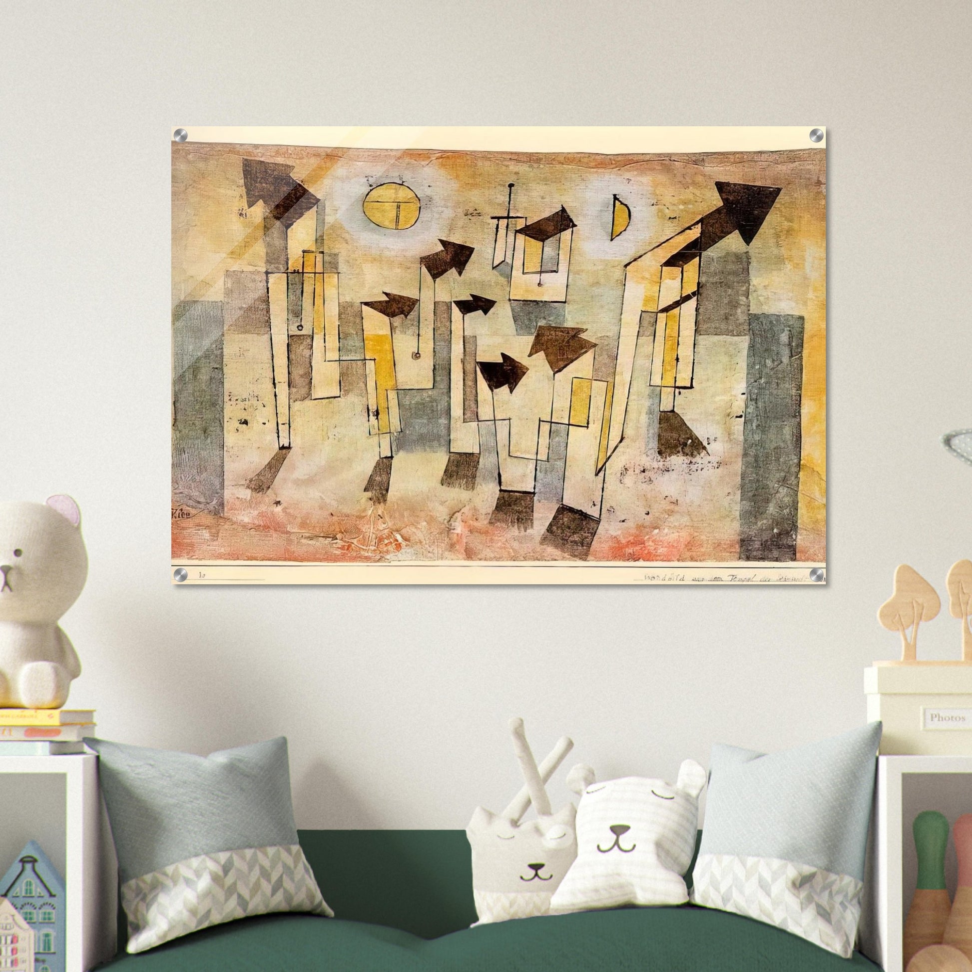 WALL PAINTING FROM THE TEMPLE OF LONGING 1922 - Paul Klee Acrylic Print - 70x100 cm / 28x40″ inches | Paul Klee Wall Art | Paul Klee Prints