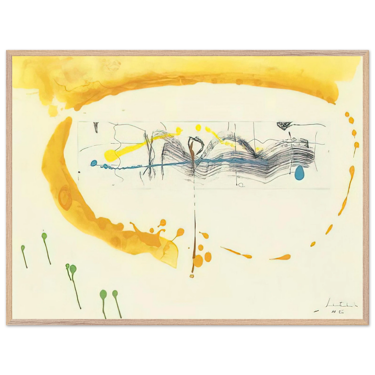 Helen Frankenthaler - Making Music - 2000 Wall art - 13x18 cm / 5x7 inches - Premium Wooden Framed Poster With Fine Art Paper - White frame