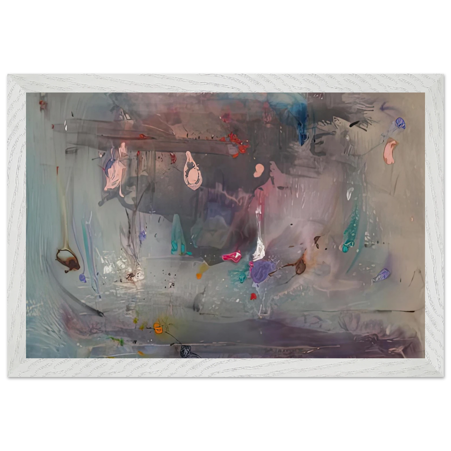 Helen Frankenthaler - Grey Fireworks, 1982- Wall Art - 60x80 cm / 24x32 inches - Fine Art Poster - -