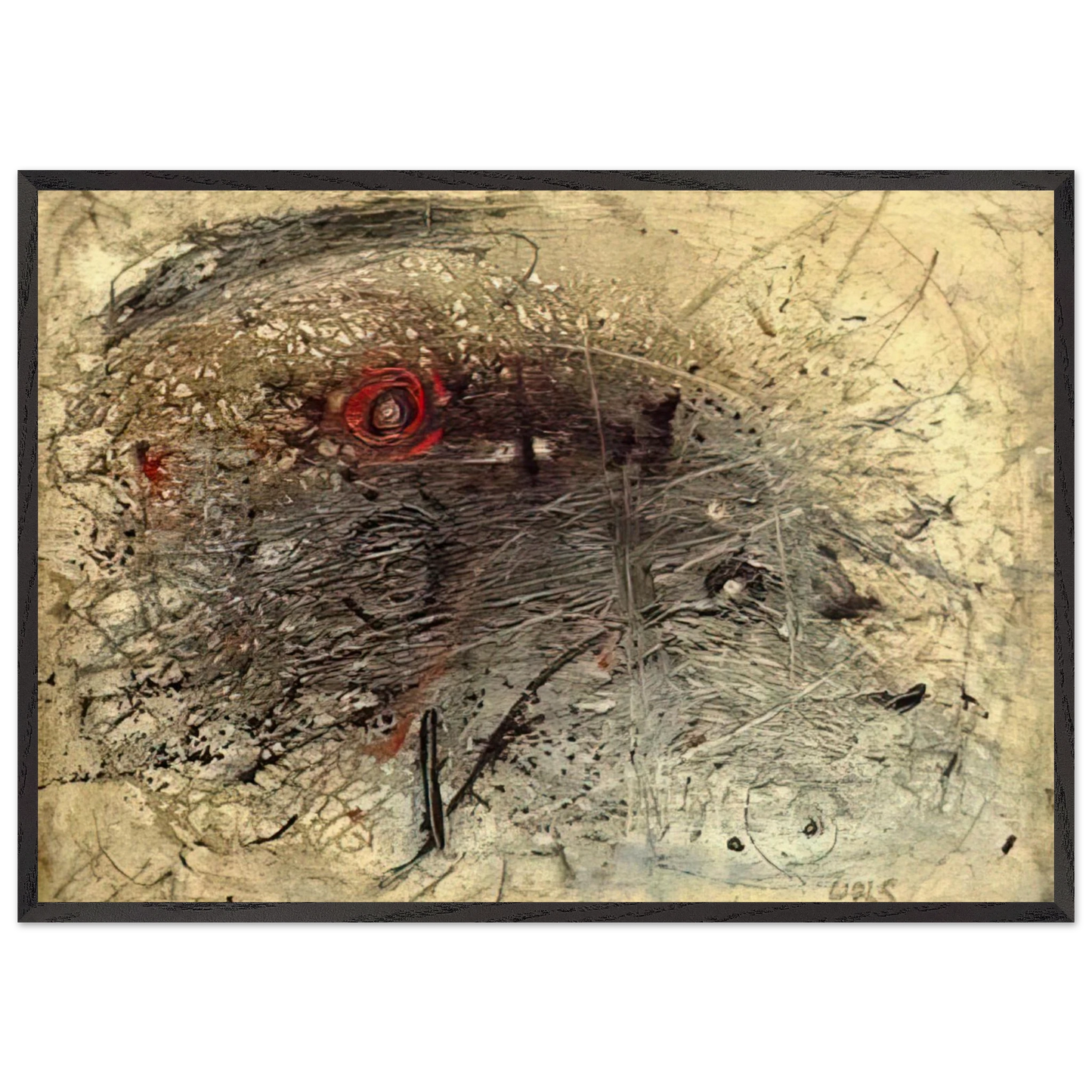 Untitled - Tachisme N7 - Wols Framed Art Print – Black Wooden Frame - Default Title - -Framed Art Print