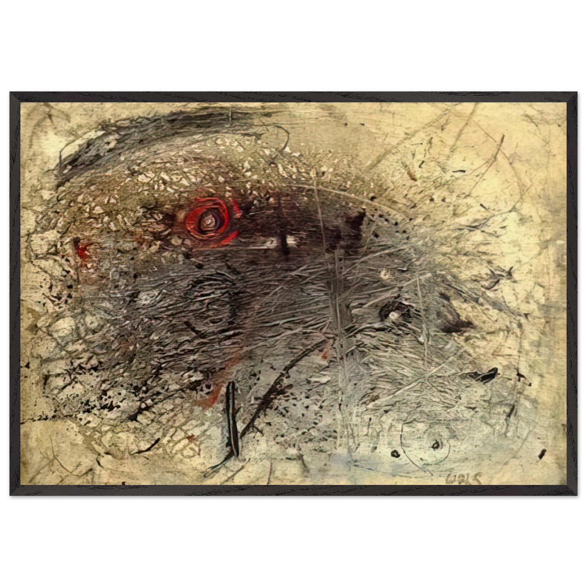 Untitled - Tachisme N7 - Wols Framed Art Print – Black Wooden Frame - Default Title - -Framed Art Print