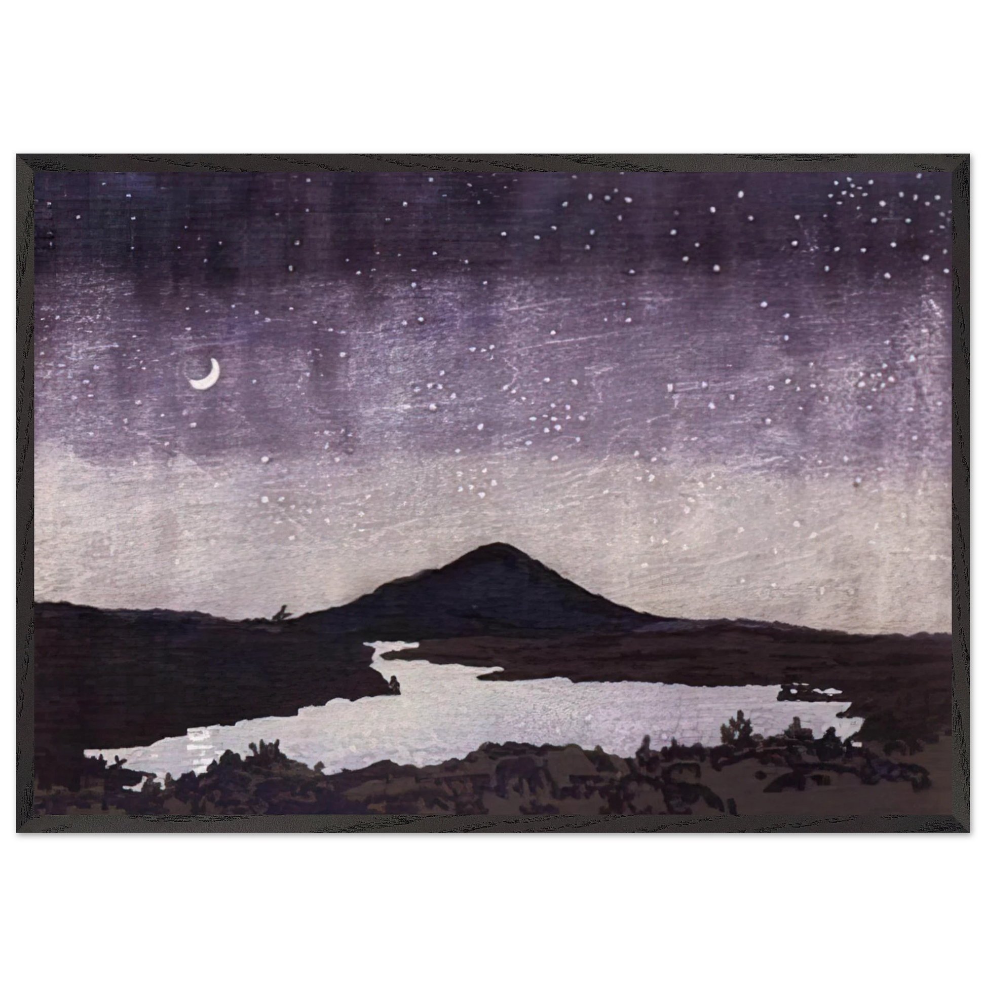 Night Scene - 1982 - Neil Welliver Framed Art Print – Black Wooden Frame - Default Title - -Framed Art Print