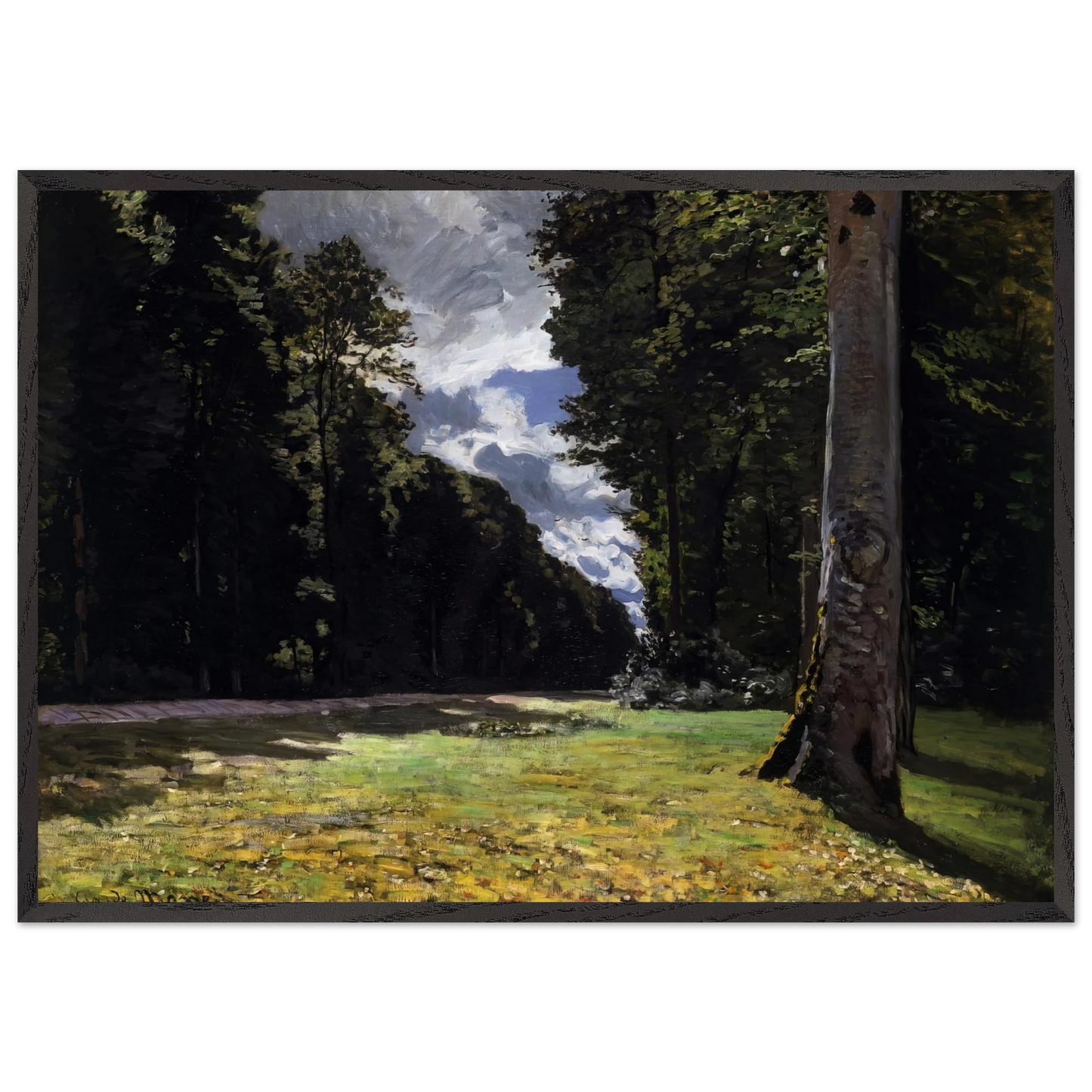 The Pave de Chailly in the Fontainbleau Forest - claude monet Framed Art Print – Black Wooden Frame - Default Title - -Framed Art Print