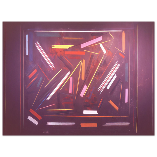 Ronnie Landfield - Brown Line Painting - 1968 Fine Art Poster - Default Title