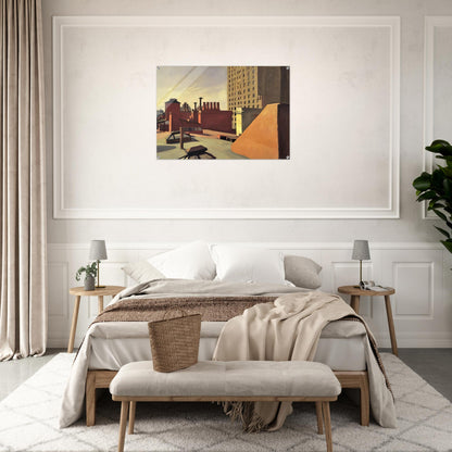 City Roofs - Edward Hopper Acrylic Print - 70x100 cm / 28x40″ inches | Edward Hopper Wall Art | Edward Hopper Prints