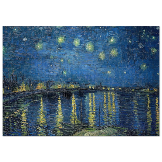 Starry Night Over the Rhone - Vincent van Gogh Brushed Aluminum Print - 70x100 cm / 28x40 inches | Vincent van Gogh Aluminum Print | Vincent van Gogh Prints