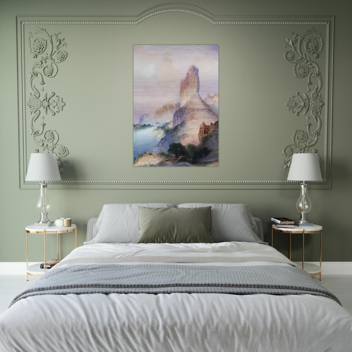 Butte Green River Wyoming - Thomas Moran Brushed Aluminum Print - 70x100 cm / 28x40 inches | Thomas Moran Aluminum Print | Thomas Moran Prints