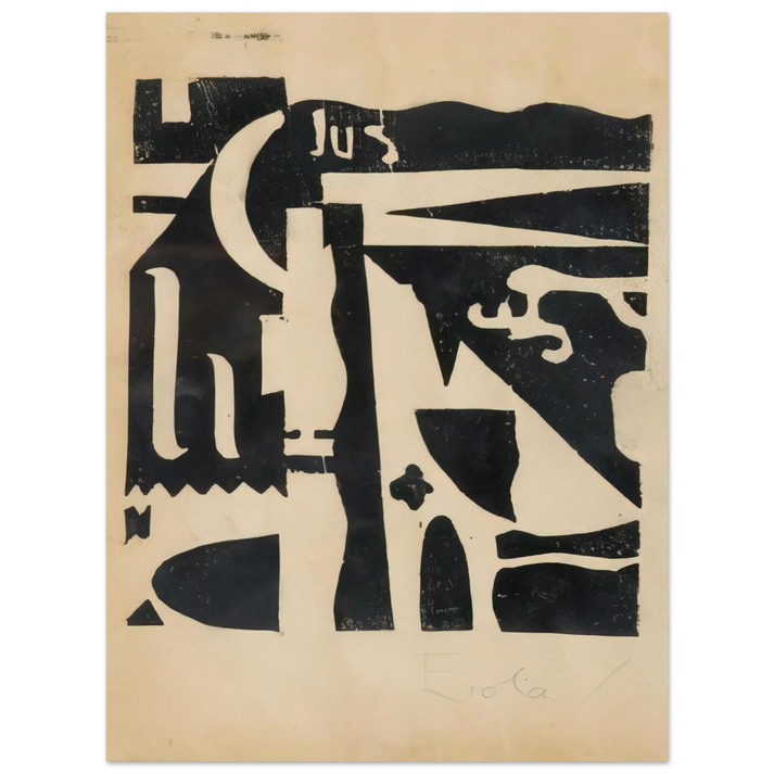 Julius Evola - Xilografia - 1919  75x100 cm / 30x40inches Fine Art Poster