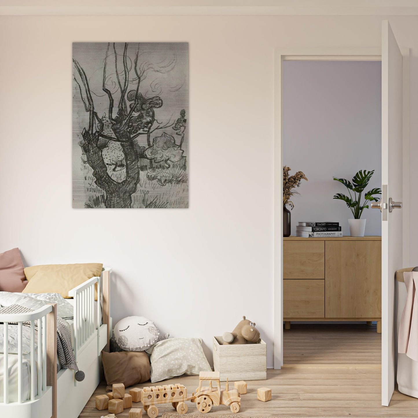 A Bare Treetop in the Garden of the Asylum - Vincent van Gogh Brushed Aluminum Print - 70x100 cm / 28x40 inches | Vincent van Gogh Aluminum Print | Vincent van Gogh Prints