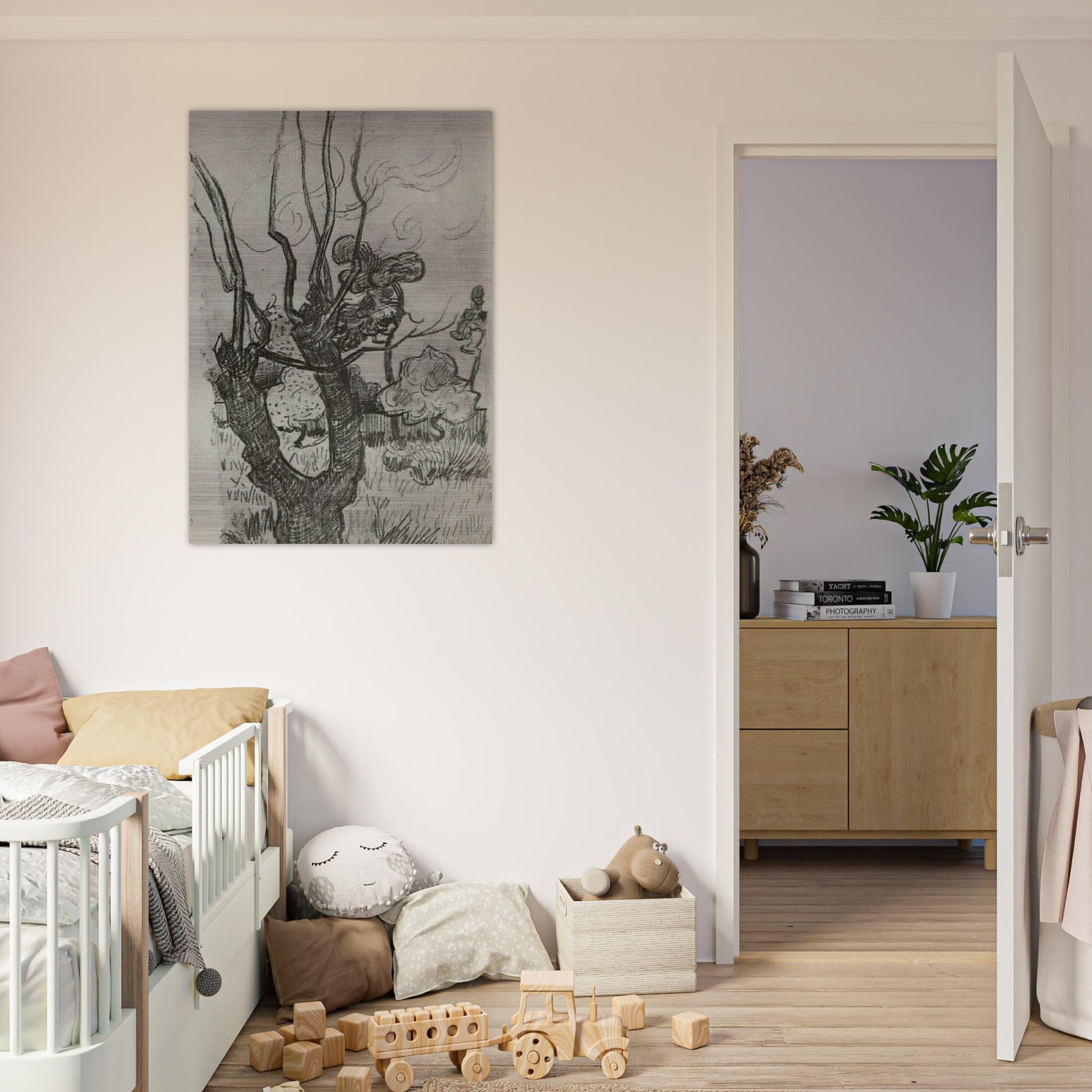 A Bare Treetop in the Garden of the Asylum - Vincent van Gogh Brushed Aluminum Print - 70x100 cm / 28x40 inches | Vincent van Gogh Aluminum Print | Vincent van Gogh Prints