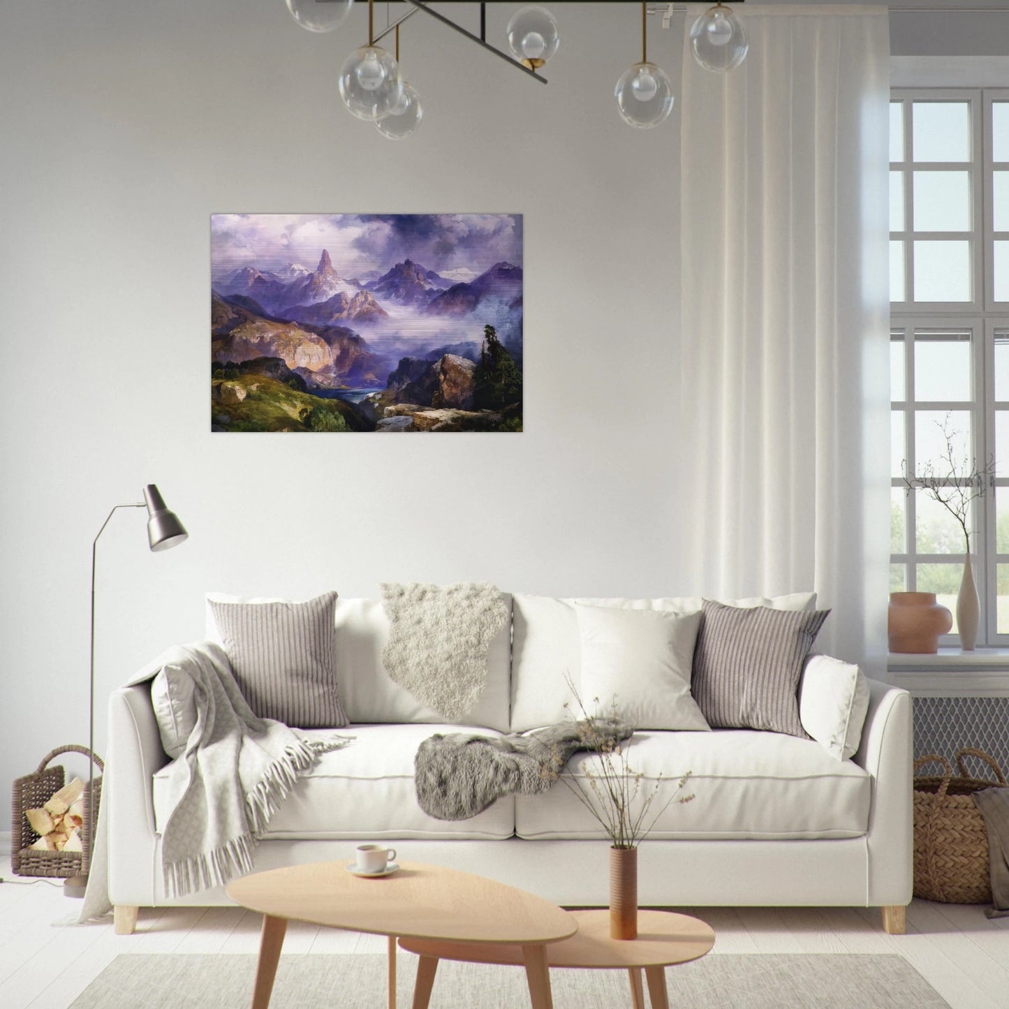 Index Peak Yellowstone National Park - Thomas Moran Brushed Aluminum Print - 70x100 cm / 28x40 inches | Thomas Moran Aluminum Print | Thomas Moran Prints