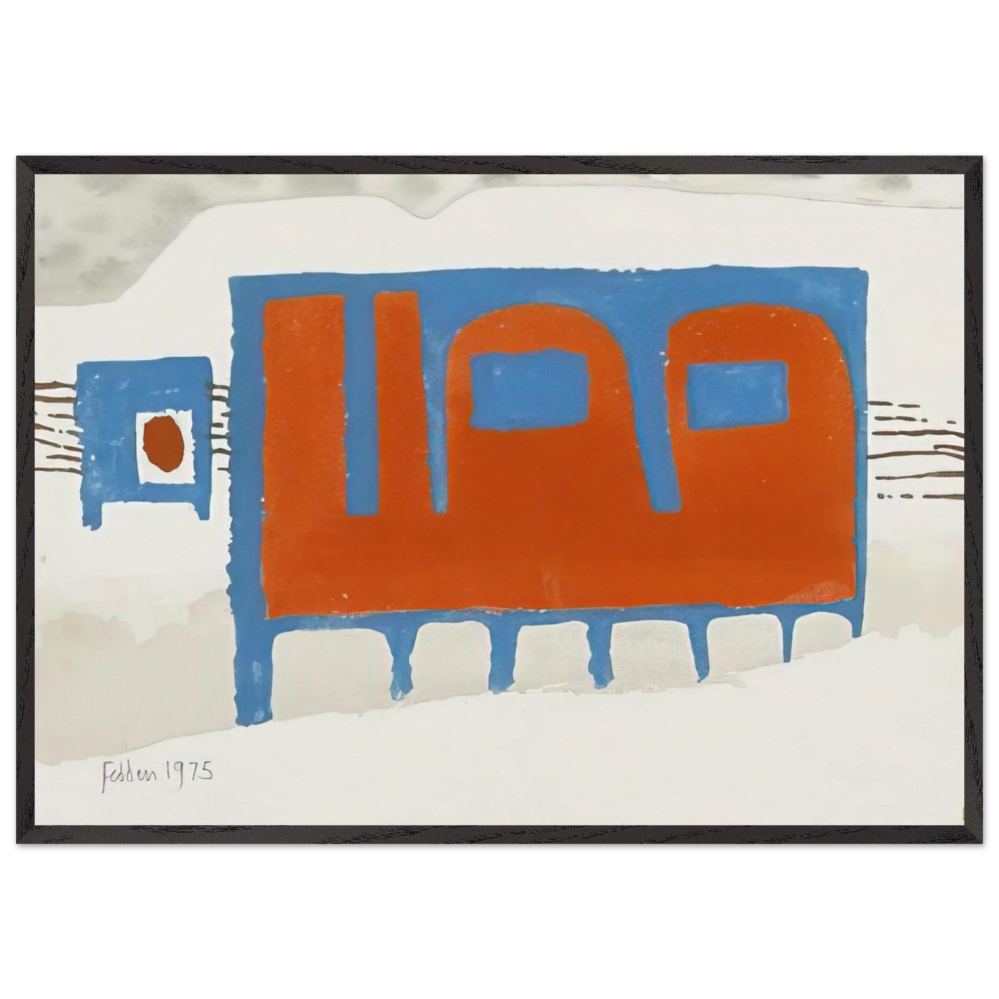 Untitled - 1975 N5 - Mary Fedden Framed Art Print – Black Wooden Frame - Default Title - -Framed Art Print