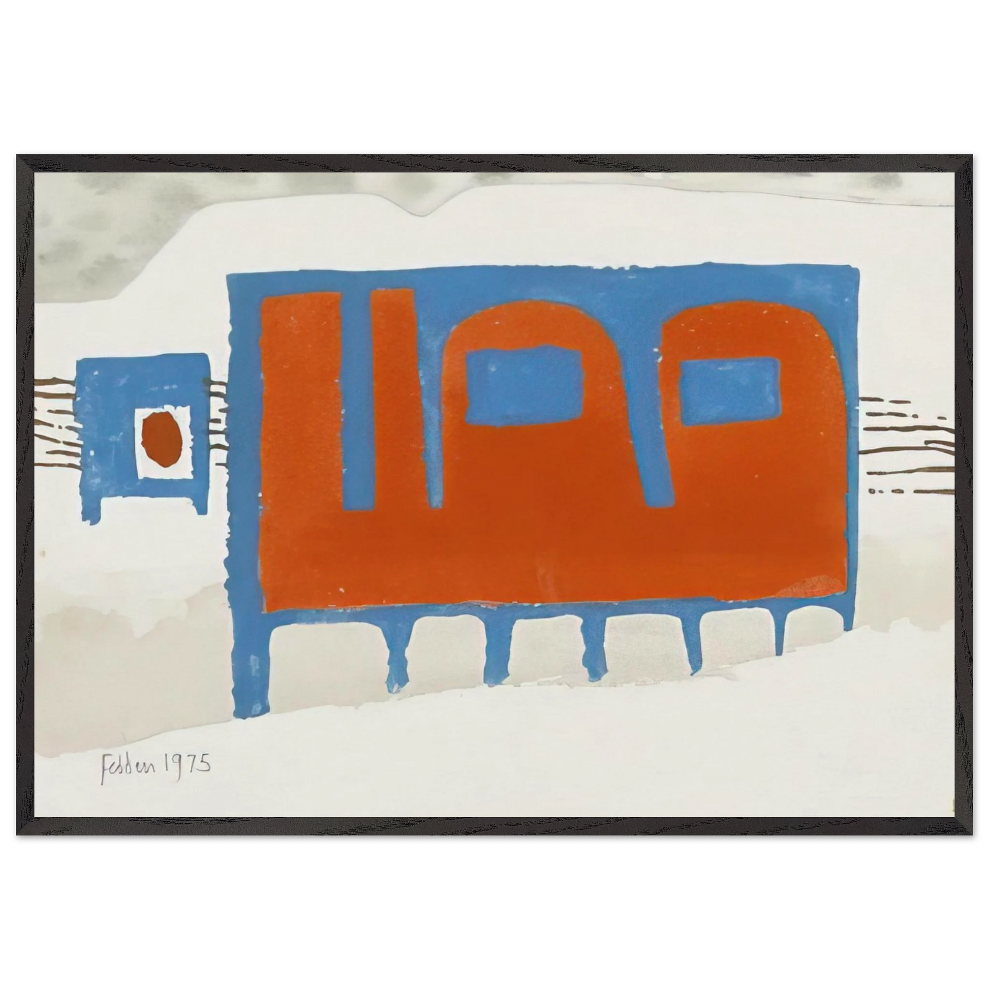 Untitled - 1975 N5 - Mary Fedden Framed Art Print – Black Wooden Frame - Default Title - -Framed Art Print