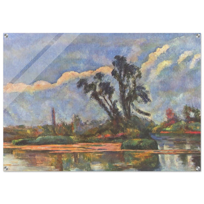 Bank of the Oise - Paul Cézanne Acrylic Print - 70x100 cm / 28x40″ inches